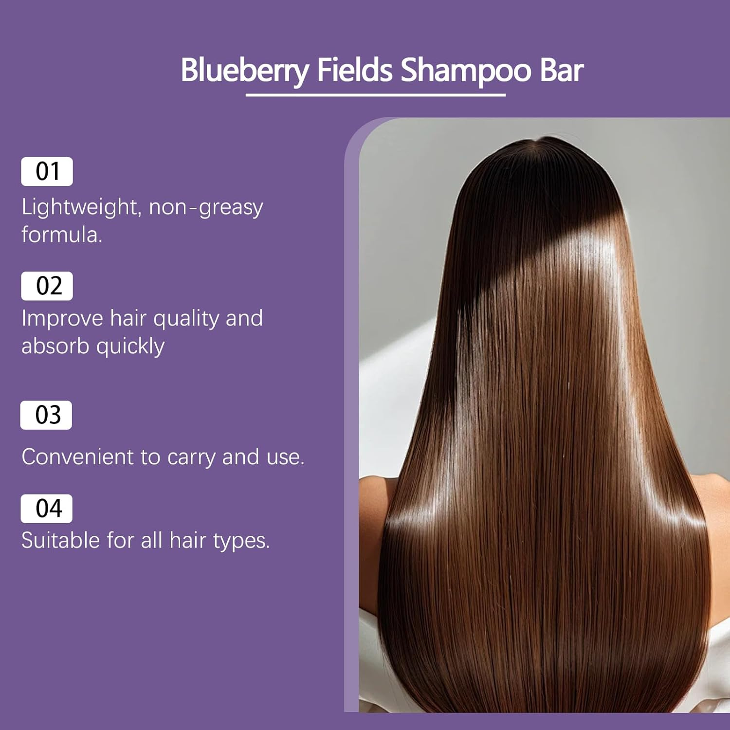 Blueberry Fields Shampoo & Conditioner Solid Bar Bundle for Hair Loss Reduction & Scalp Care | Natural Blueberry Extract, Shea Butter, Orange Oil | Lasts 75-90 Washes, Reduces Breakage & Frizz (2) image number 5