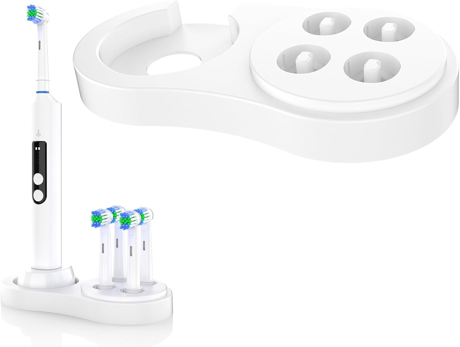 Electric Toothbrush Holder Compatible with Oral B IO3/4/5/6 EB round Head Series Brush Heads, Plastic Organizer Stand (Black)