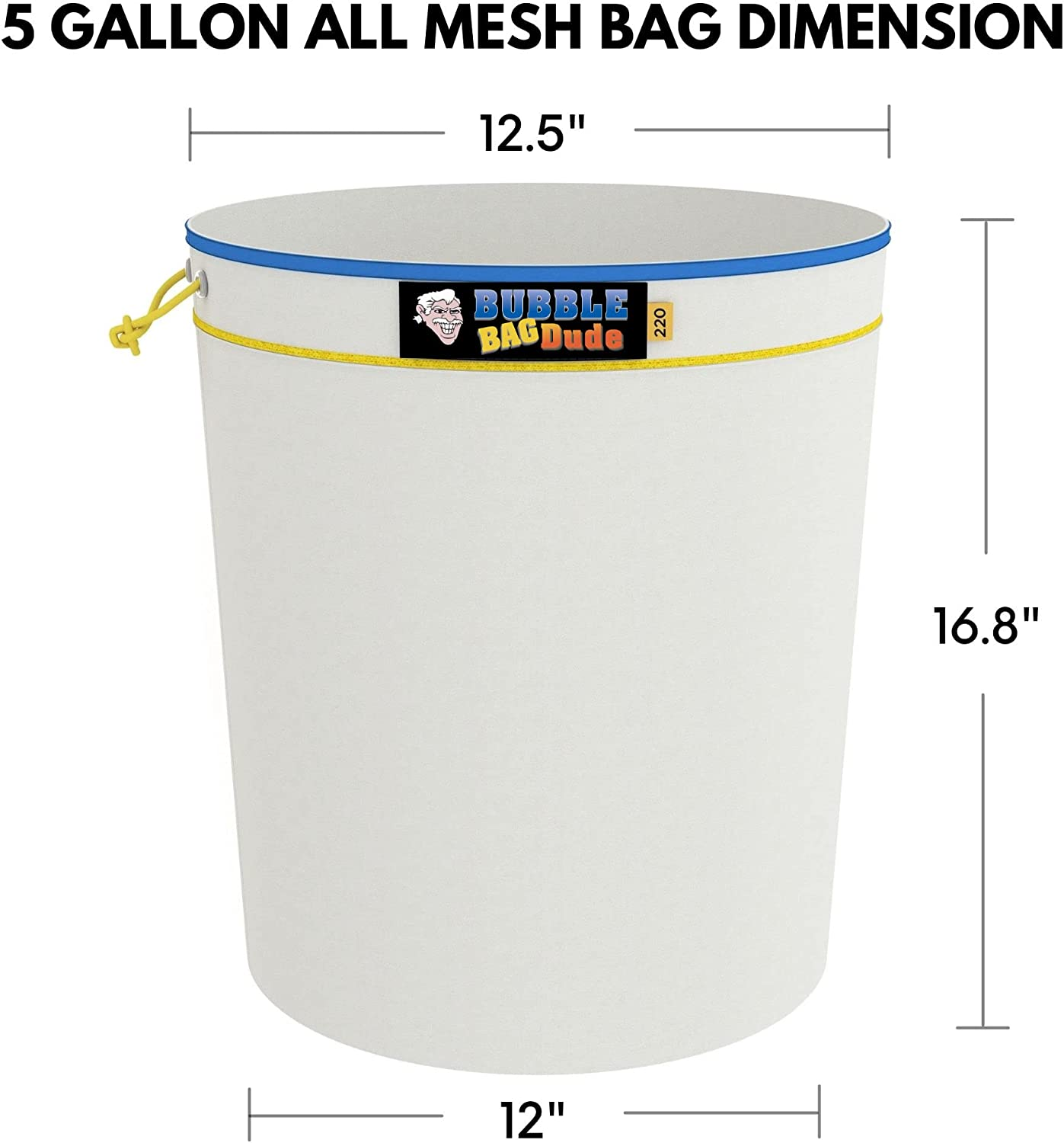 BUBBLEBAGDUDE Bubble Bags All Mesh 5 Gallon 8 Bag Set Herbal Ice Essence Extraction Bag Kit with 10 X 10&rdquo; (25 Micron) Pressing Screen and Storage Bag image number 4