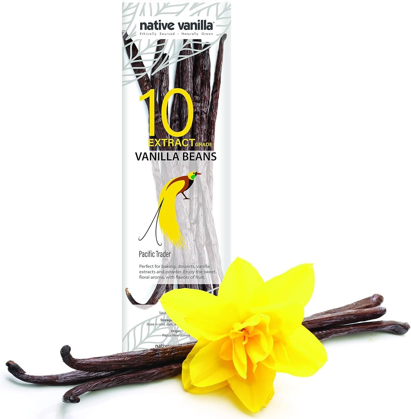 Native Vanilla Grade B Tahitian Vanilla Beans &ndash; 10 Premium Extract Whole Pods &ndash; for Chefs and Home Baking, Cooking, & Extract Making &ndash; Homemade Vanilla Extract image number 2