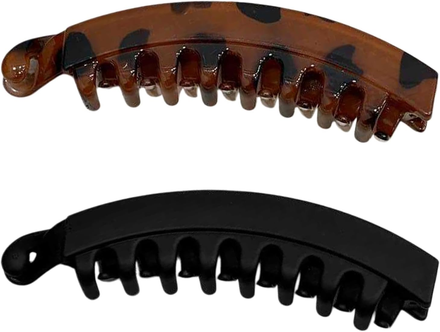 2 Pcs Banana Hair Clips for Women, Banana Clips Clincher Comb Hair Grips, Large Banana Clip for Thick Hair and Thin Hair, Tortoiseshell Hair Banana Combs Ponytail Holder Hair Clips