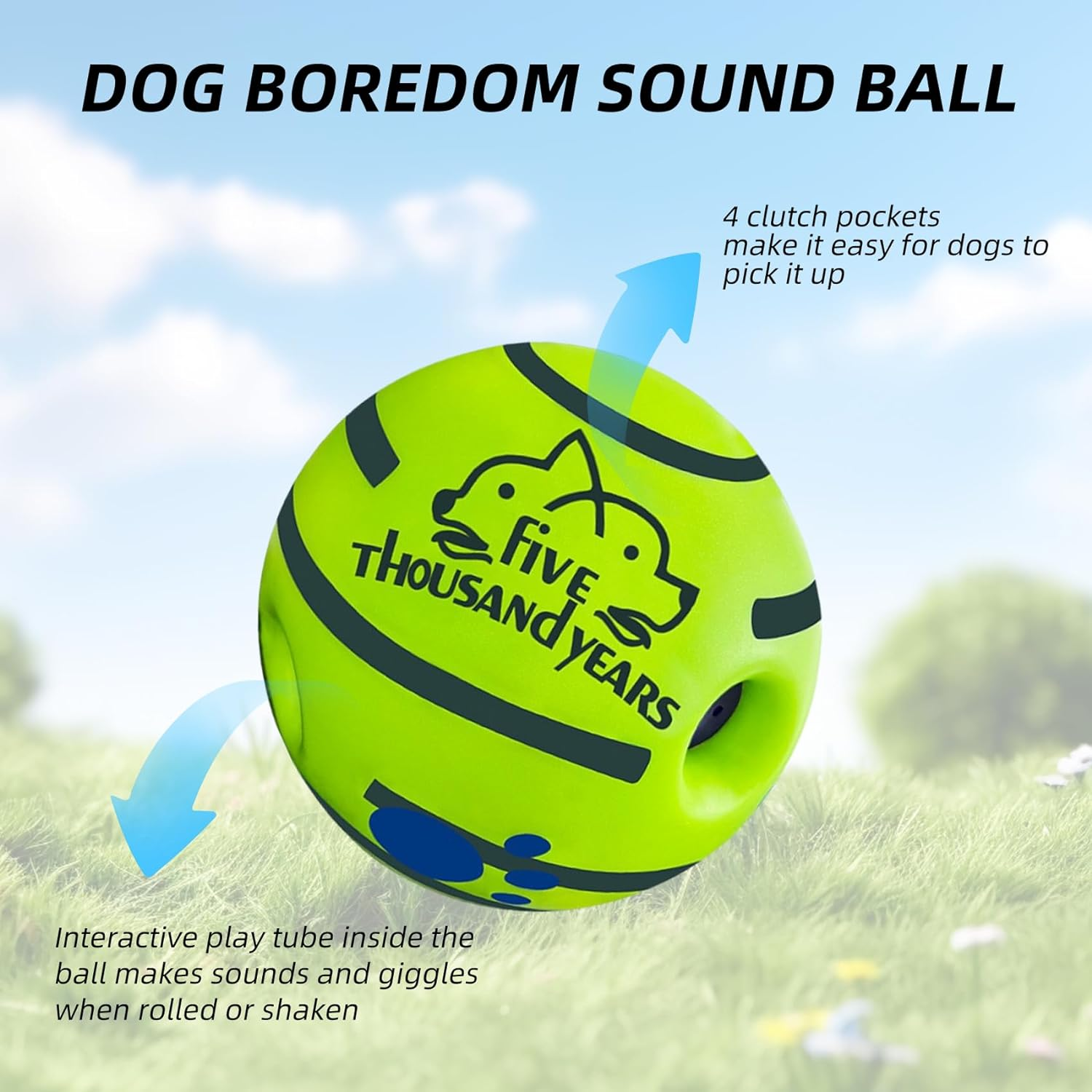 2 PCS Dog Toys for Aggressive Chewers, Elastic Rubber Dog Toy Ball for Medium Large Dog, Interactive Fetch Dog Toys, Indestructible Squeaky Dog Balls image number 1