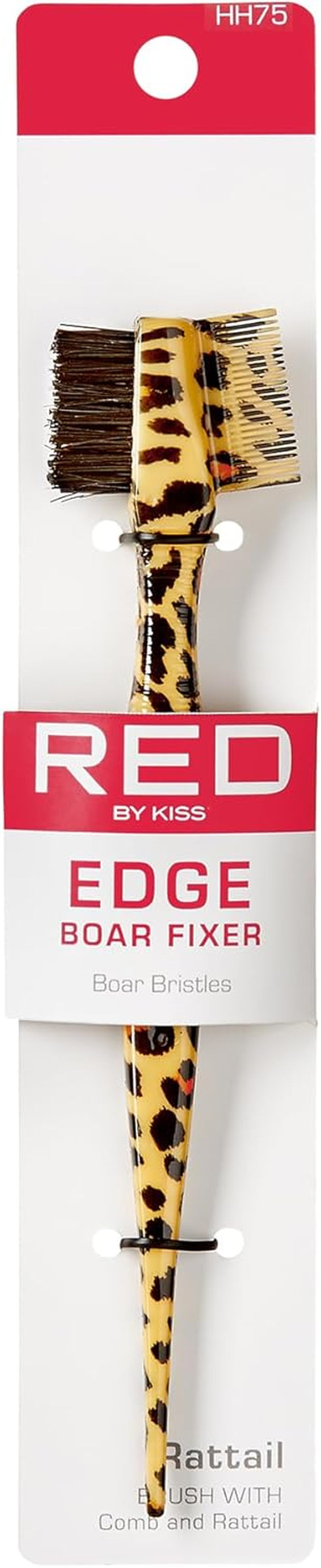 Red by Kiss Professional Edge Brush with Comb and Rattail, 100% Boar Bristles image number 3