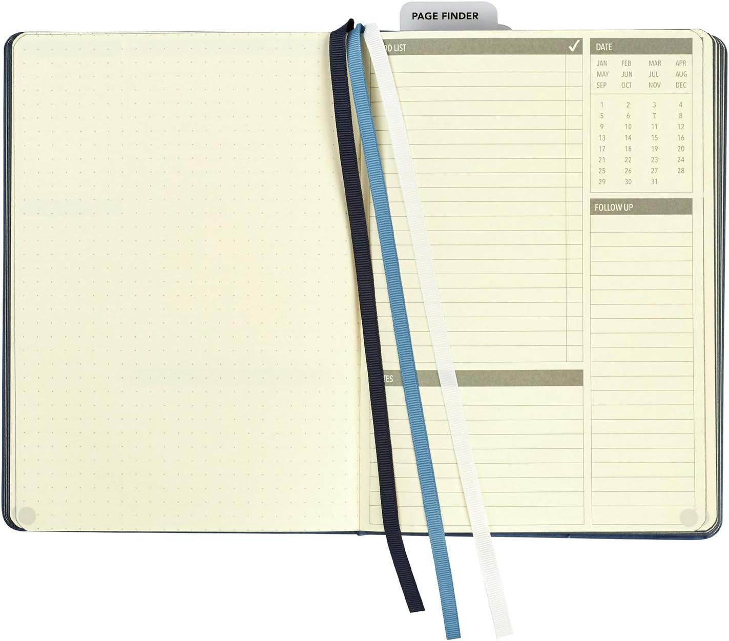 C.R. Gibson Blue Leatherette Freestyle Organizer and Planner Dot Grid Notebook, 6'' W X 8.5'' L, 240 Pages image number 1