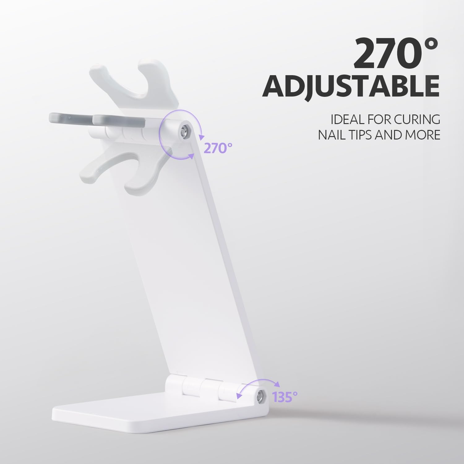 GAOY Cordless Nail Lamp with Stand, Handheld UV Light for Gel Nails, Rechargeable USB Nail Dryer for Fast Curing, White image number 4