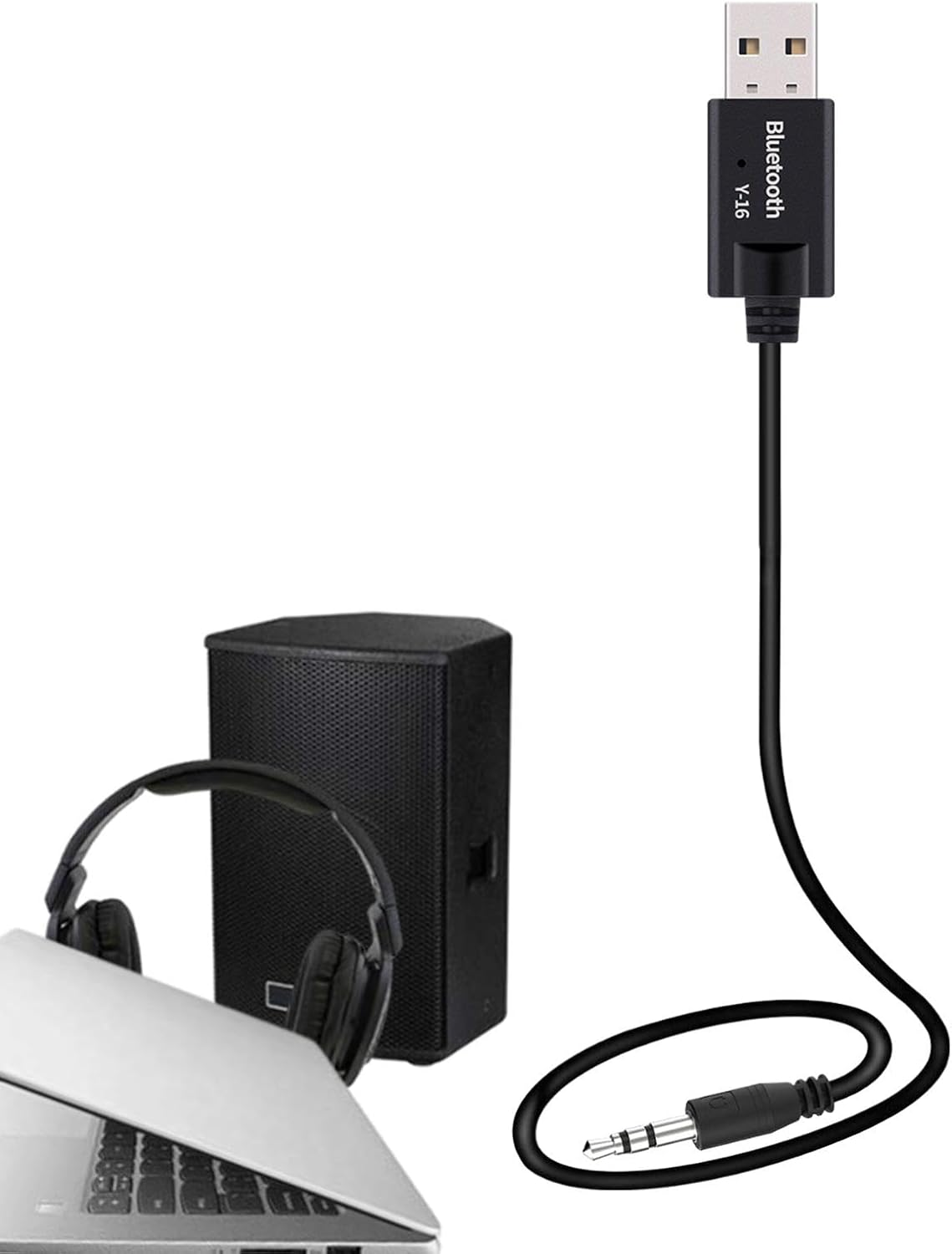 USB to Audio Jack Adapter - Plug and Play, USB to 3.5Mm Audio Jack BT4.2 Receiver - Hi-Fi Music, Audio Car Stereo Jack Cables USB Cord for Car Stereo Home Speakers image number 6