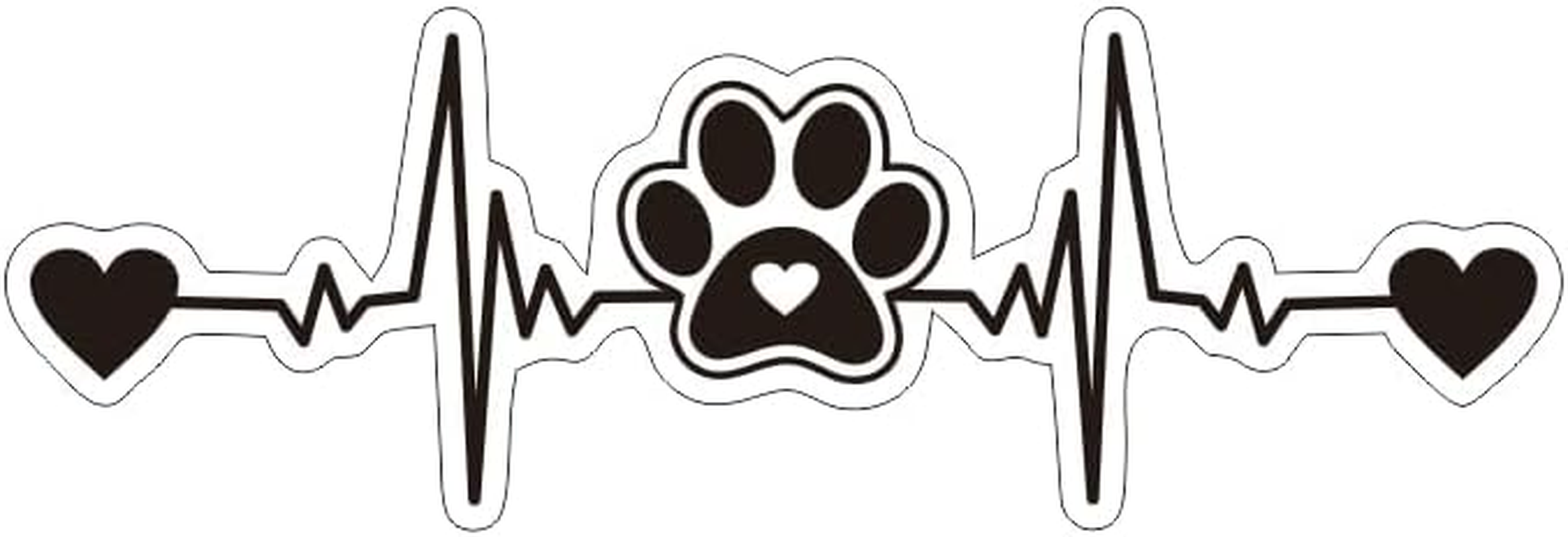 MAKTEM Paw Print Silhouette Heartbeat Car Sticker, Warning Dog on Board Decal, Dog on Board for Pet Lovers, Animal Lover, Paws on Board (Black) image number 5