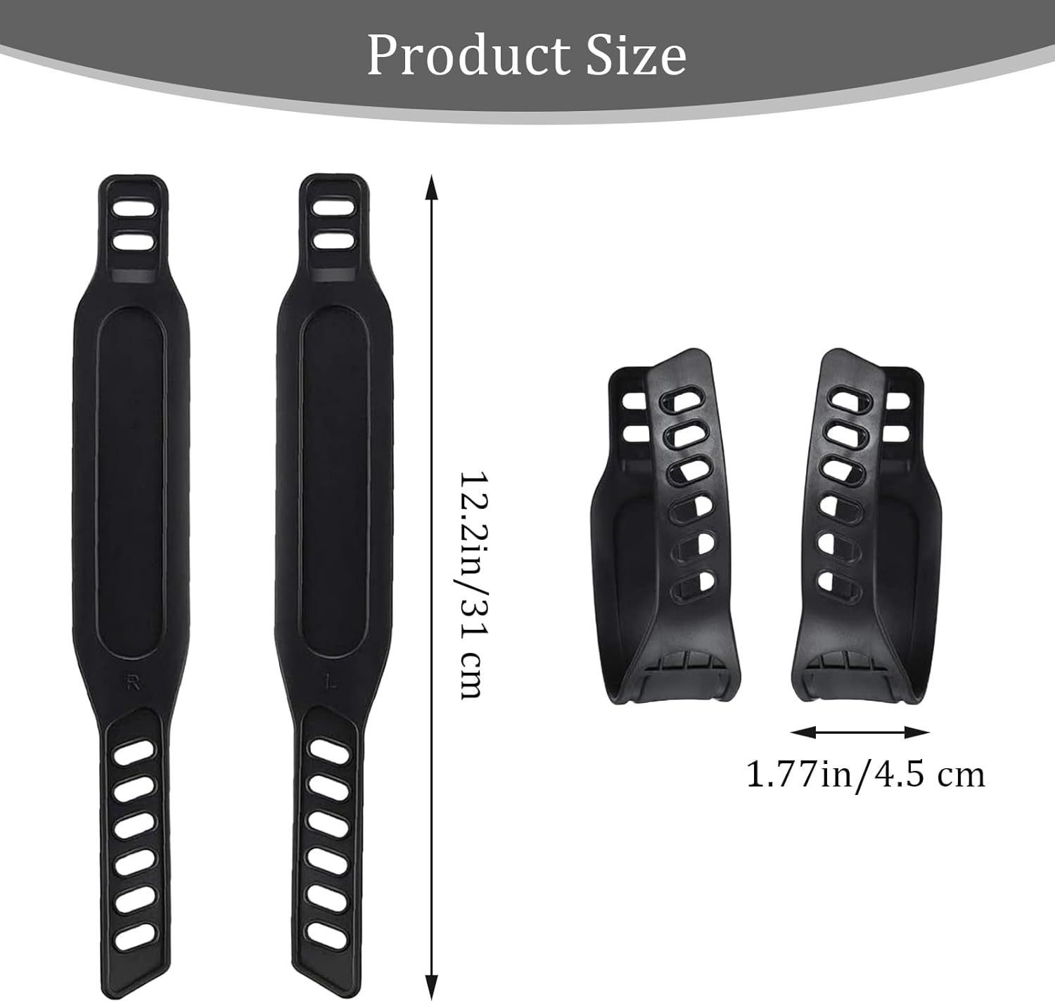 ZGWANSUI Adjustable Exercise Bike Pedal Straps, Stationary Bike Foot Straps Replacement, Universal for Bicycle Stationary Cycle Spinning Bike Home or Gym, Two Sides Slots - 2 Pairs image number 3
