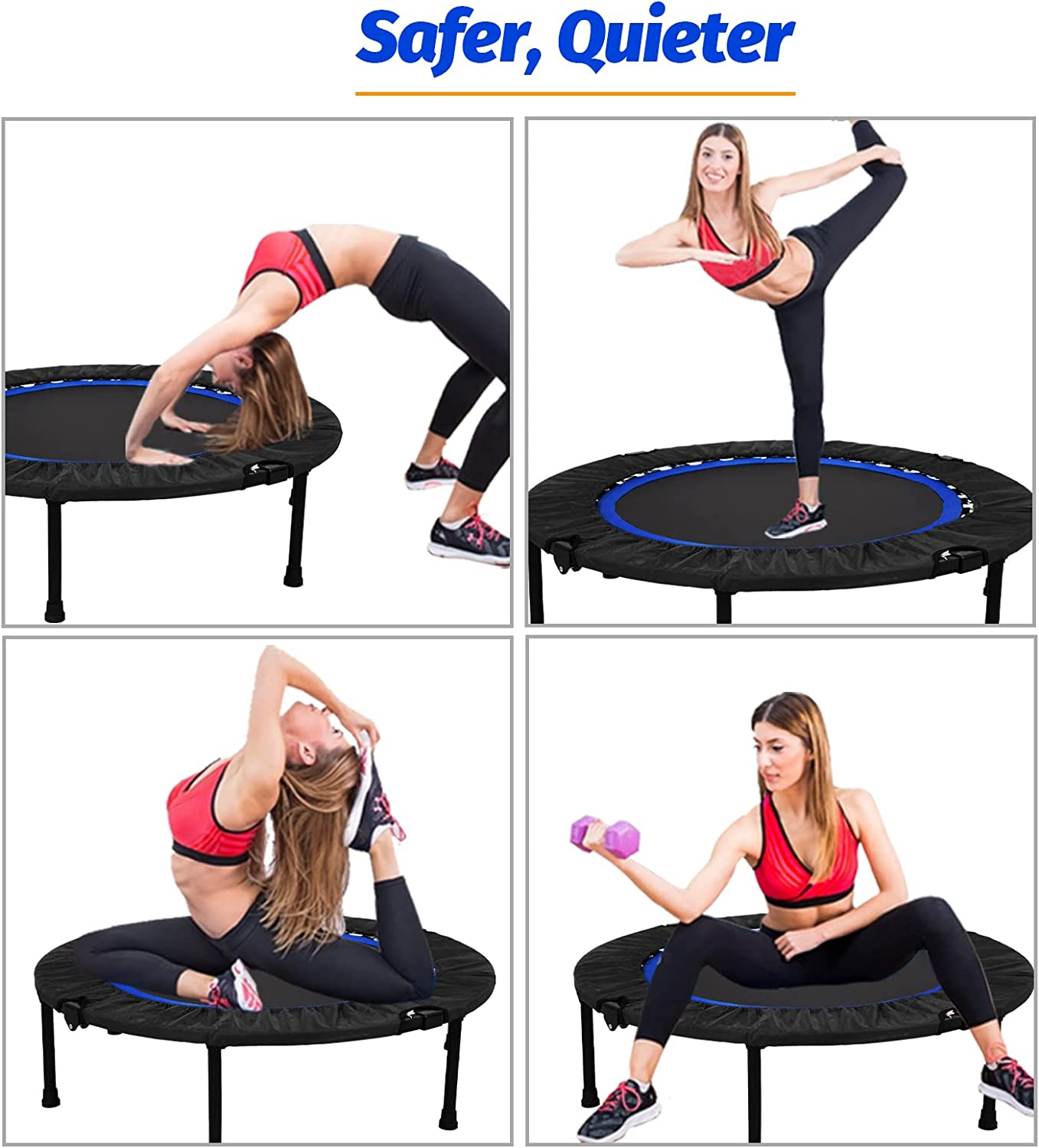 ADVWIN Trampoline, 40 Inch Fitness Mini Trampolines, Suitable for Adult and Kids Indoor/Outdoor Workout Max Load 150KG image number 1