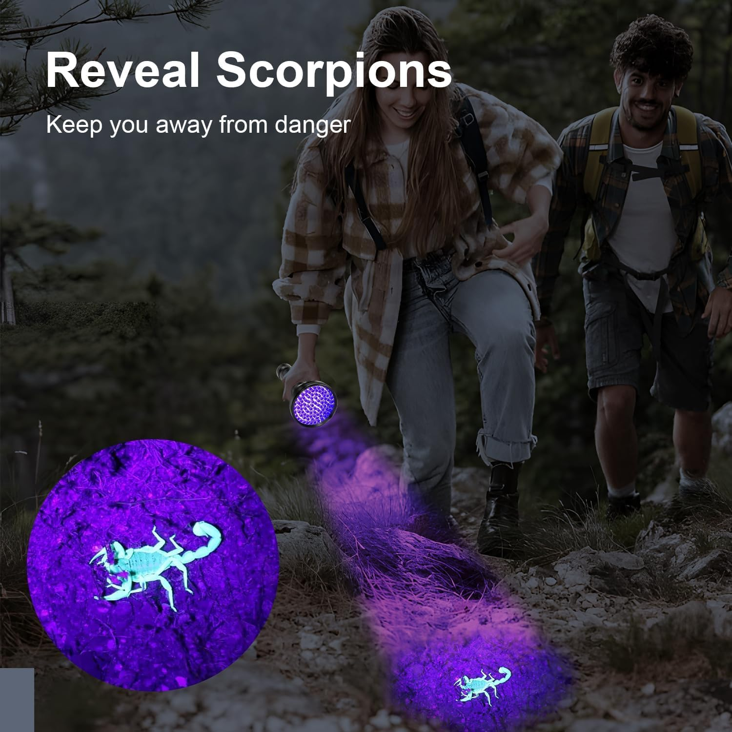 Ludopam UV Torch Blacklight Flashlight, 68 LED, Dog Cat Pet Urine Detector Light, Black image number 2