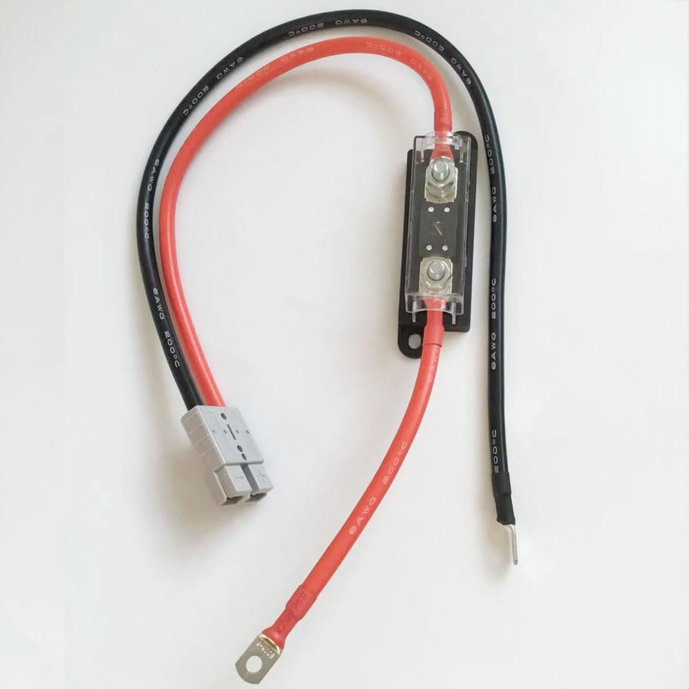 50A Fused 6AWG Anderson Connector to Battery Terminal Cable,O-Ring Dia.8Mm,Heavy Duty 13.5Mm&sup2; Power Cord for Solar,Battery Box,Camper Rv (Ad-8Mm Eyelets-Fused) image number 2