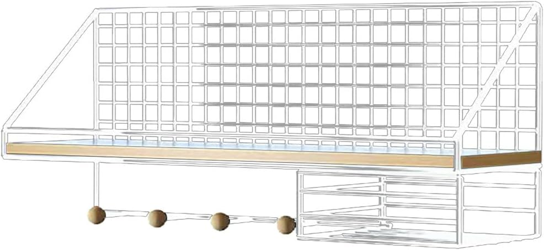 AIMALL Wall Mounted Storage Rack Metal Hanging Rack for Bedroom Dormitory, Two Sizes and Colors, Black White image number 4