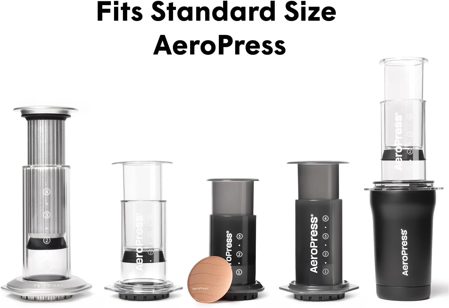 Aeropress Gold Tone Stainless Steel Reusable Filter &ndash; Durable Metal Coffee Filter, Sustainable, Eco-Friendly, Travel-Friendly, Fits Standard Aeropress Manual Coffee Makers image number 6