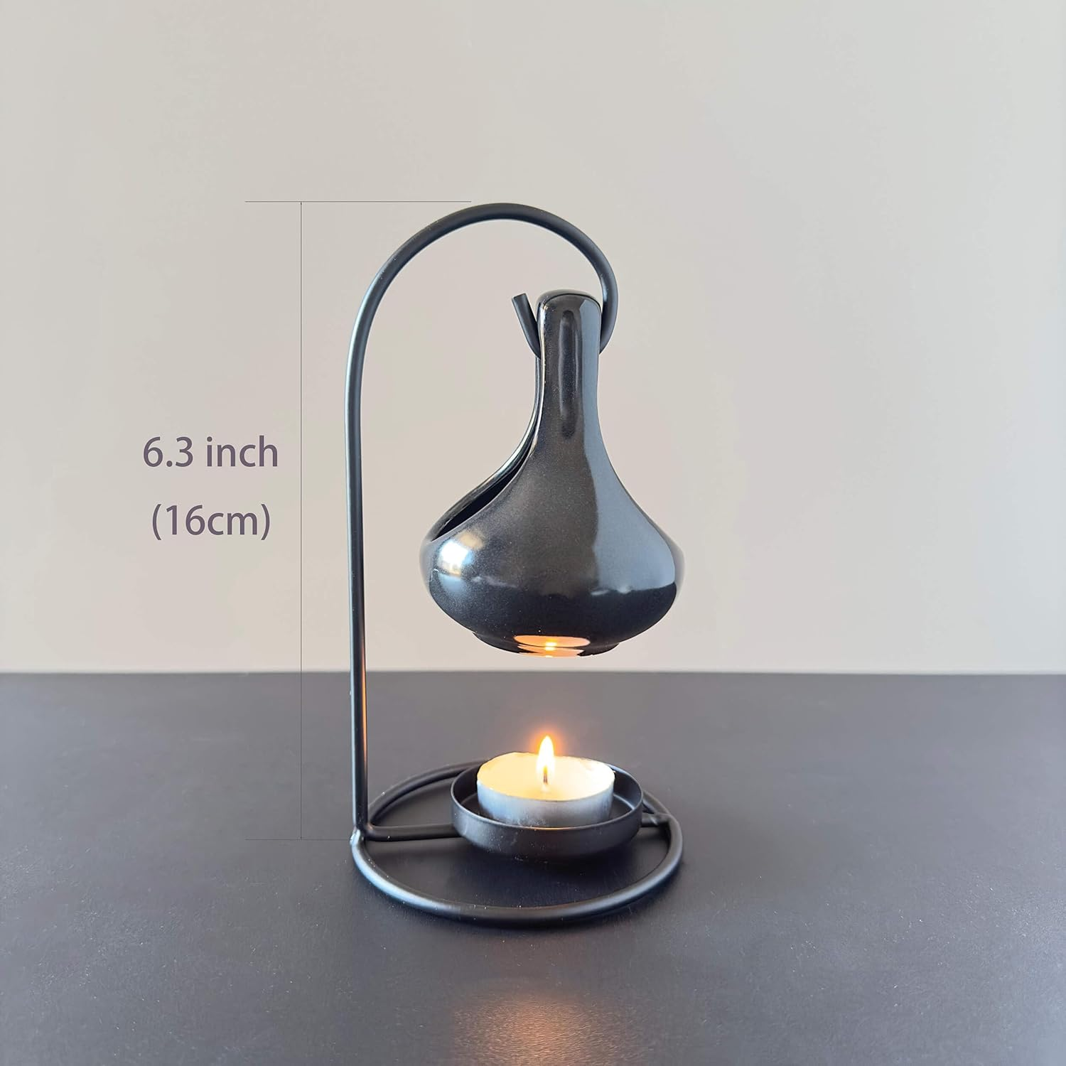 Black Tealight Wax Warmer, Essential Oil Warmer, Tea Light Candle Holder image number 2