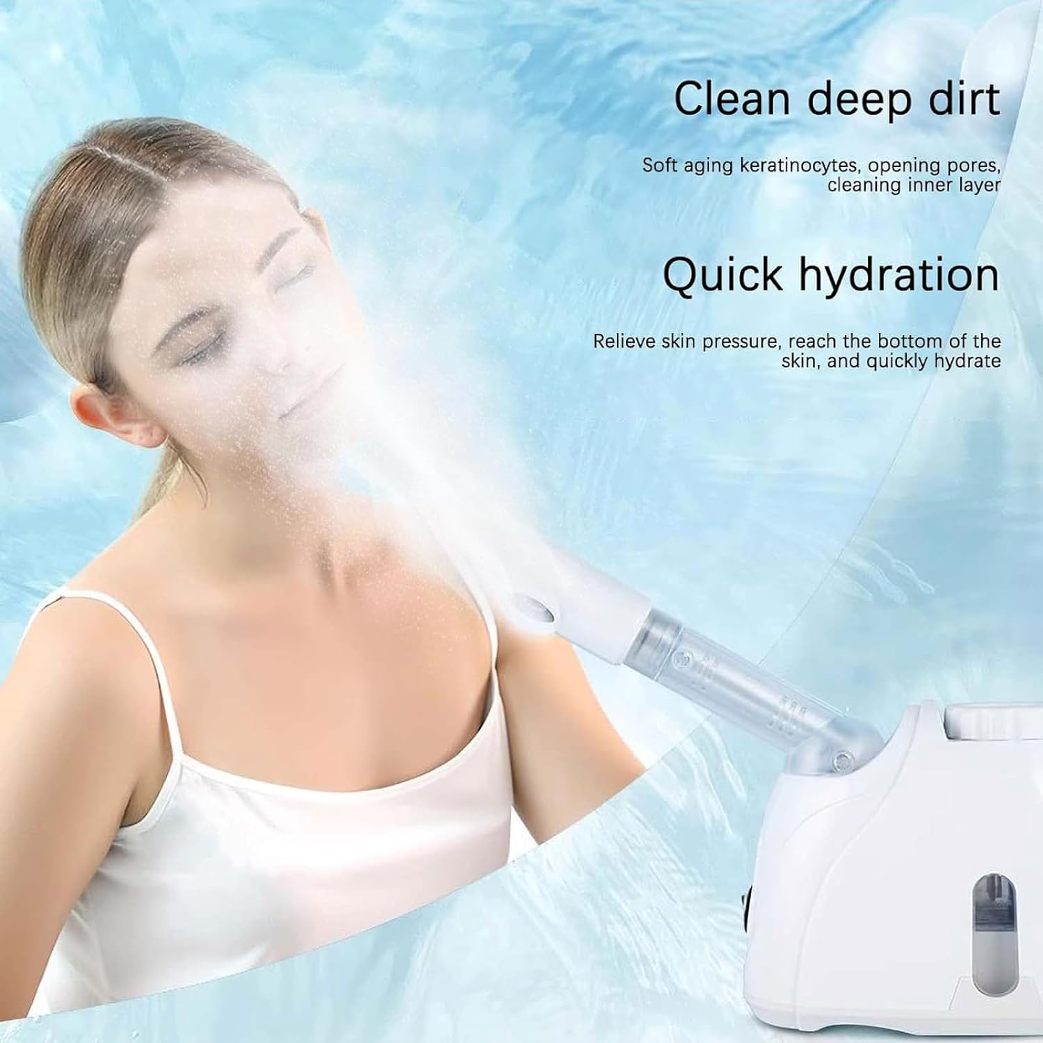 Facial Steamer, Extendable 360&deg; Rotating Arm, Ozone Humidifier Spa Beauty Skin Cleaning, Facial Steamer Facial Spray Machine Spa Steamer for Home image number 2