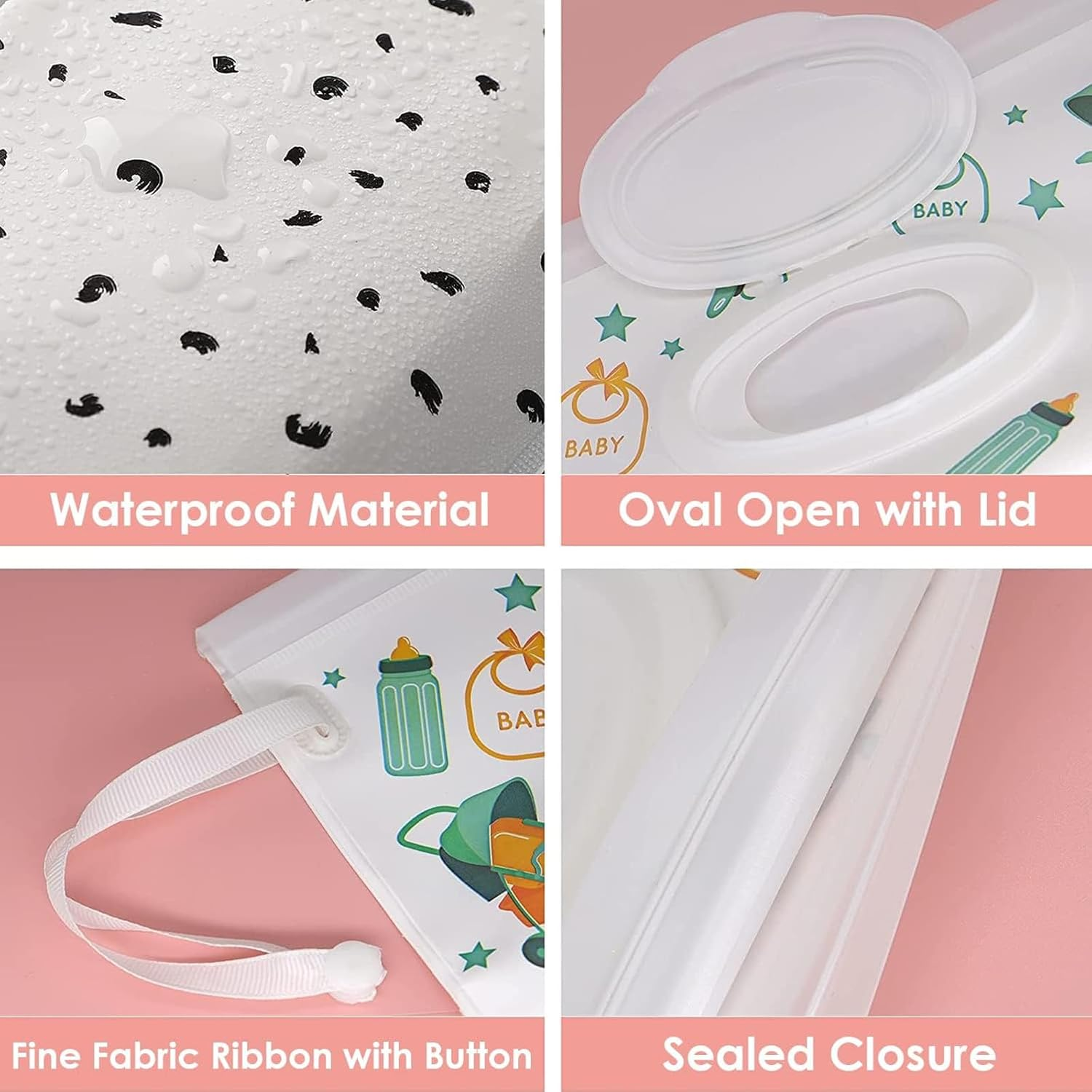 3PCS Baby Wipe Dispenser, Portable Refillable Wipe Holder, Reusable Wipes Case, Wipes Container, Baby Home Kitchen Office Travel.