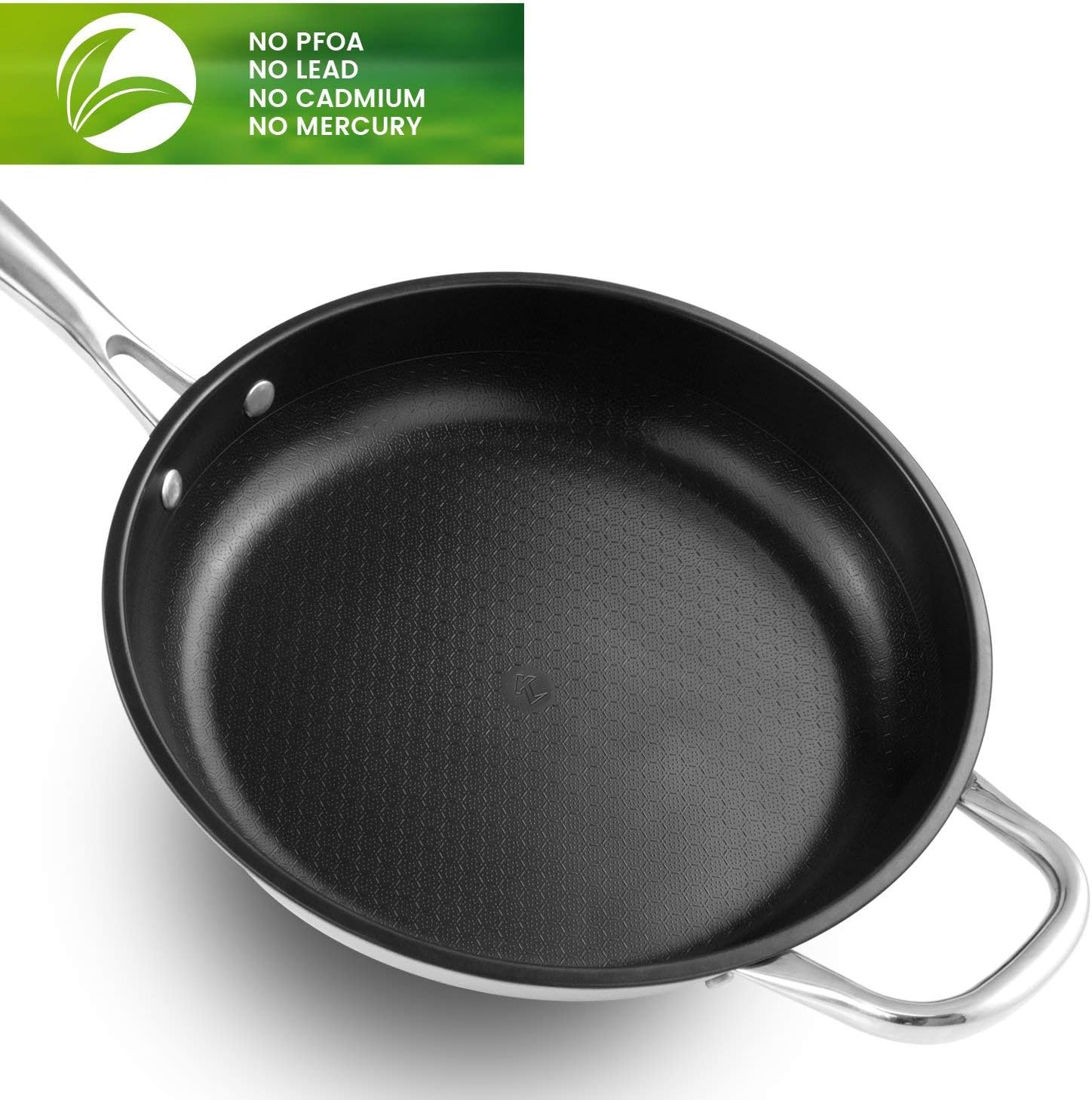 Kleva Range Premium Perfect Pro Pan - 26Cm - with Honeycomb Surface | Induction, Oven & Dishwasher Safe | Dual Handle Design | Scratch-Resistant & Metal Utensil Safe image number 1