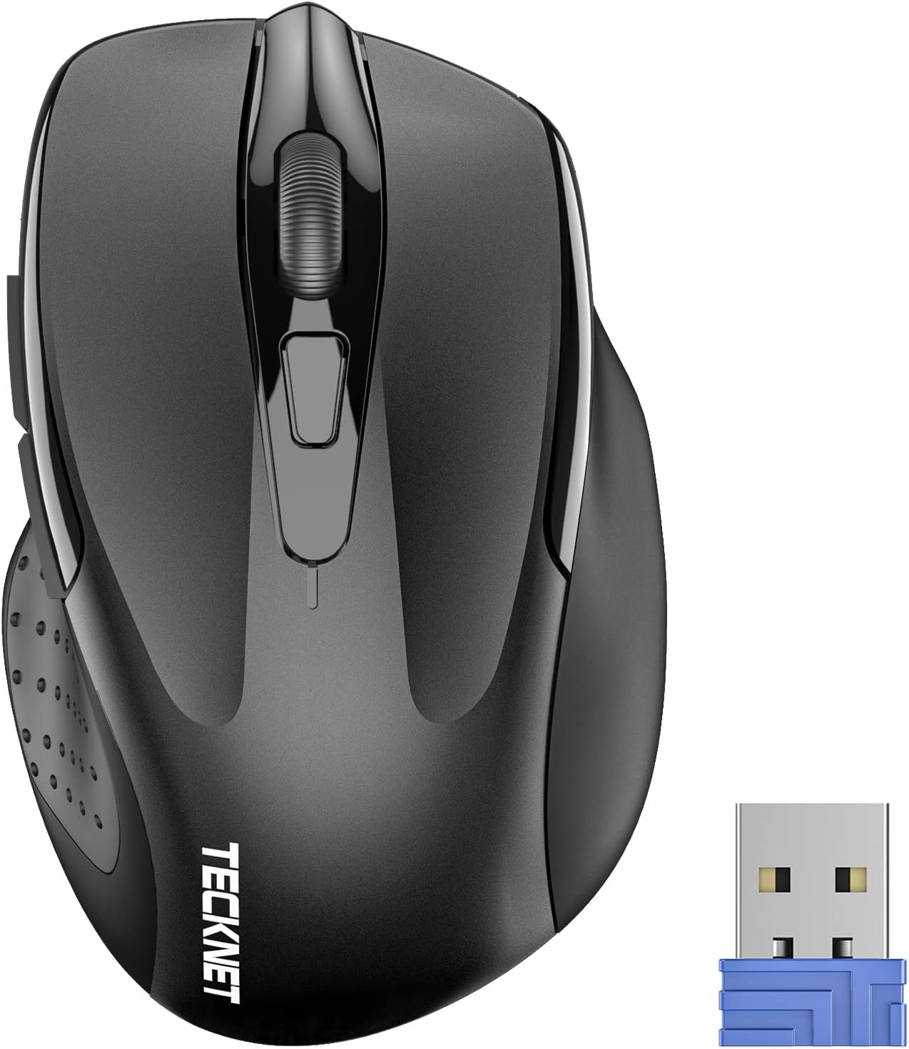 TECKNET Wireless Mouse, 2.4G Ergonomic Optical Mouse, Computer Mouse for Laptop, PC, Computer, Chromebook, Notebook, 6 Buttons, 2600 DPI, 5 Adjustment Levels