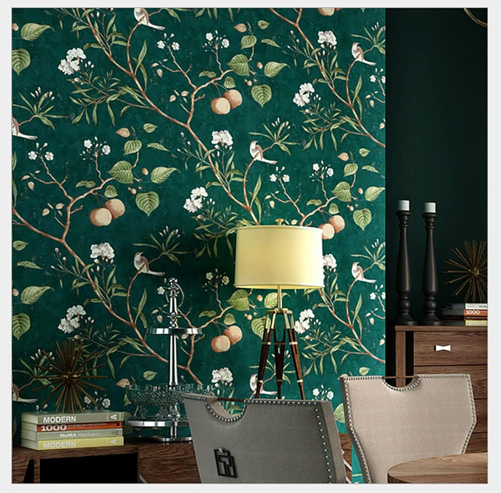 JLHOUSE AU99452 Peel and Stick Flower Tree Wallpaper Self Adhesive Removable Paper Wall Covering Shelf Drawer Liner Vinyl Roll 17.7" X 118" /Roll image number 1