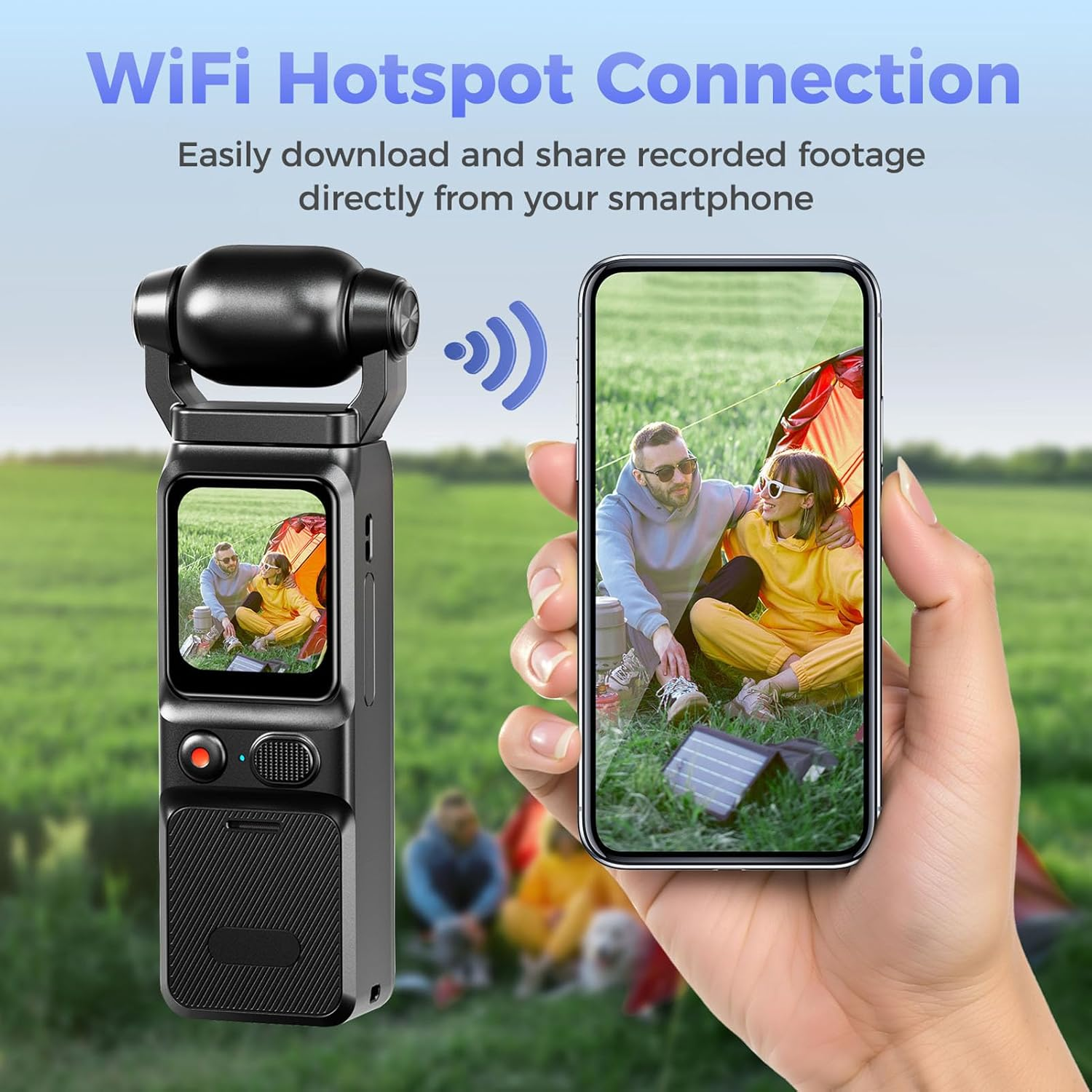 MENDUNER 4K Handheld Camera with 1.69" Touchscreen, 140&deg; Wide Angle 6 Axis Stabilization, 3000Mah Battery Vlogging Camera, Wifi App Control Support 48MP Photo Slow Motion image number 6