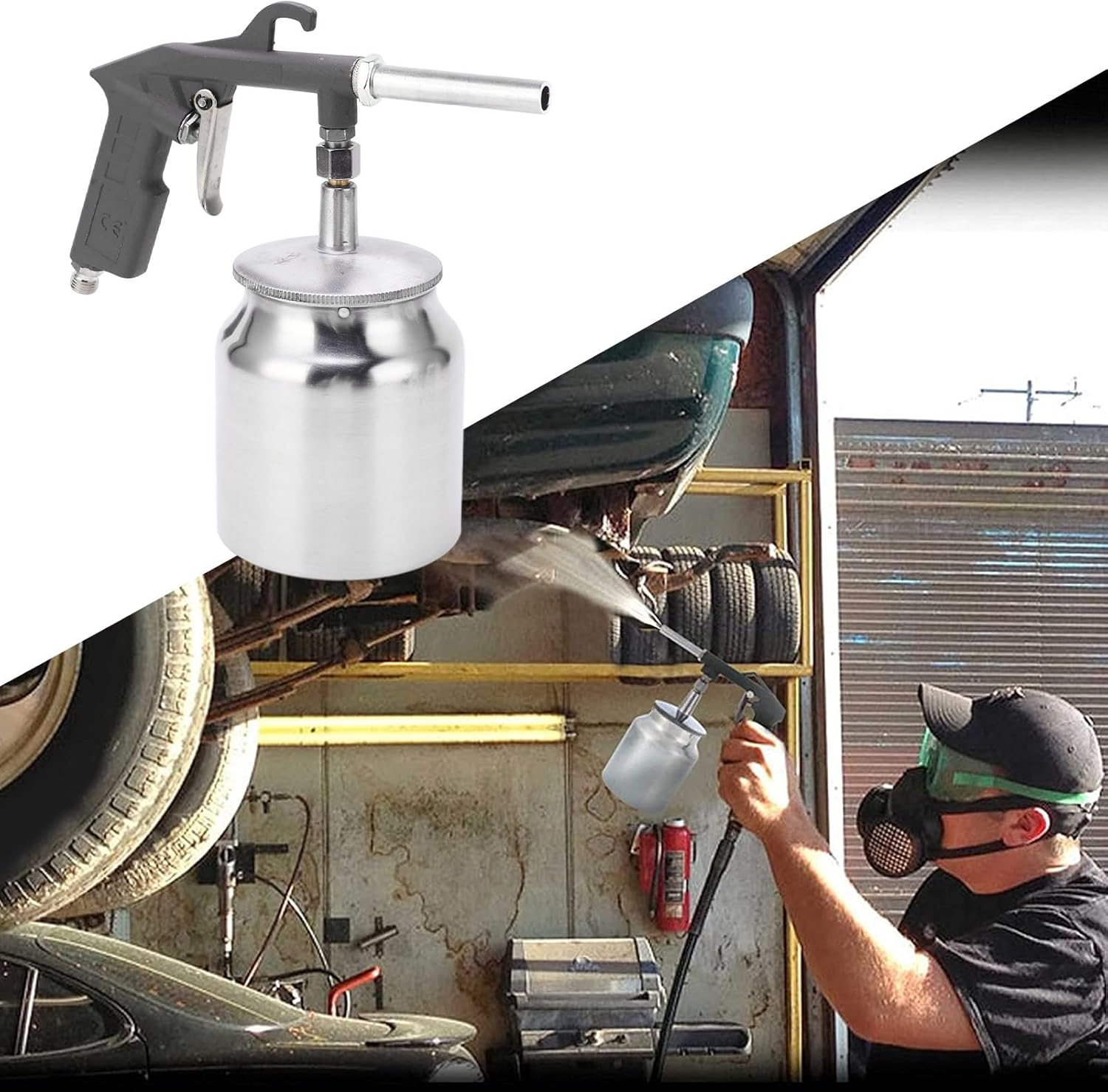 PS-6R Sand Gun Kit with Recovery System, 750Cc Aluminium Pot, Air Compressor Sandblaster Tool for Metal, Wood, Surface Polishing, 10.0 Bar Working Pressure image number 1