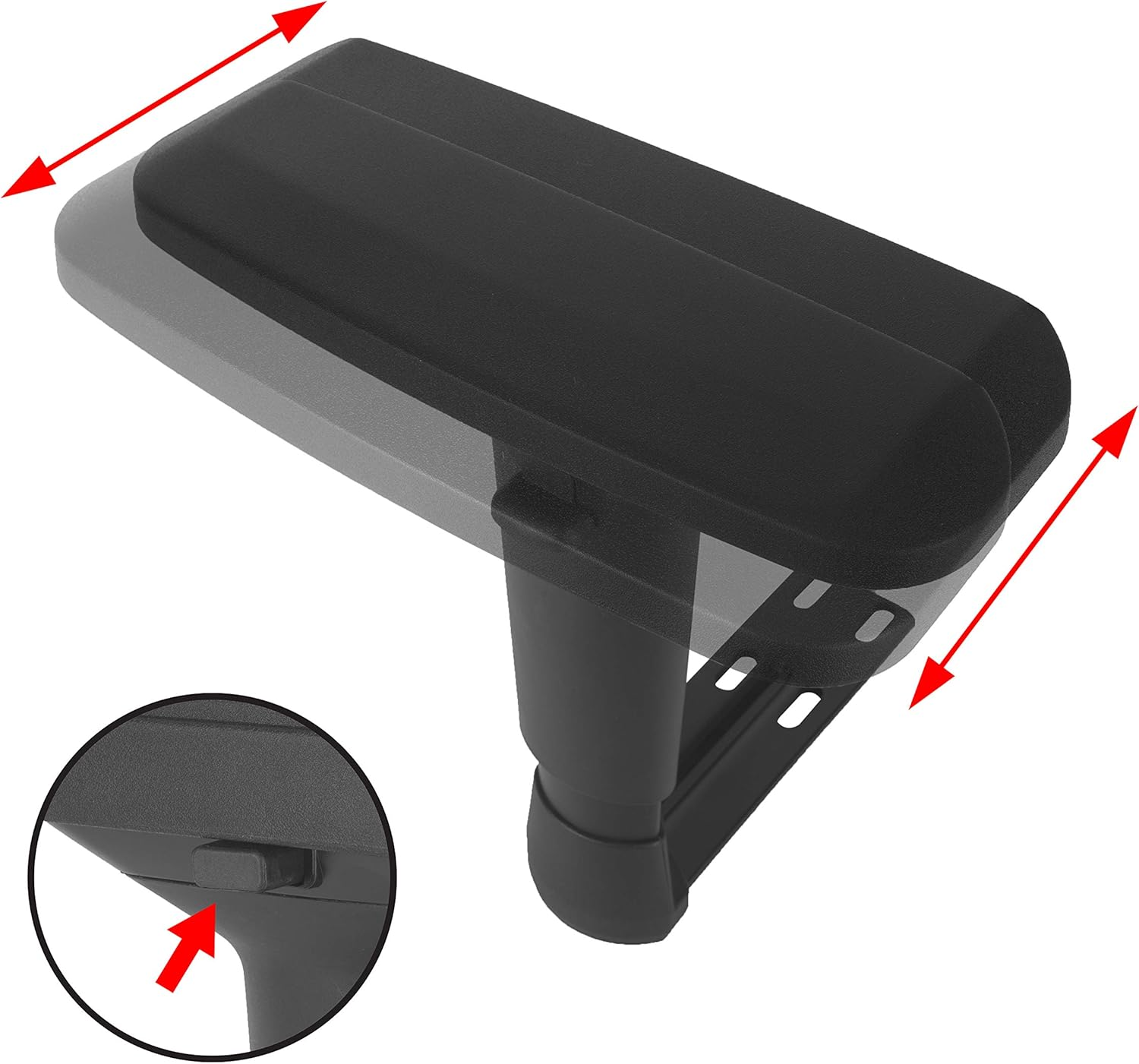 Replacement Adjustable Arms Armrest Pair Upright Bracket with Pads Fits Most Gaming Chairs (4D) image number 3