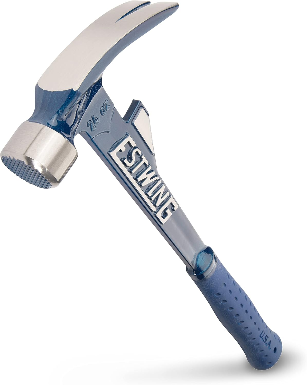 Estwing Hammertooth Hammer - 24 Oz Long Handle Straight Rip Claw with Milled Face & Shock Reduction Grip - E6-24TM image number 3