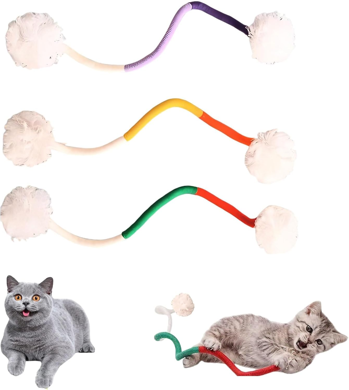 MINZHI Pack of 3 Interactive Teething Rope, Interactive Toy for Cats, Indoor Cat Toy, Teething Rope, Catnip Toy Teething Rope, Relieves Cat Stress, Cat Dental Care against Bad Breath image number 1