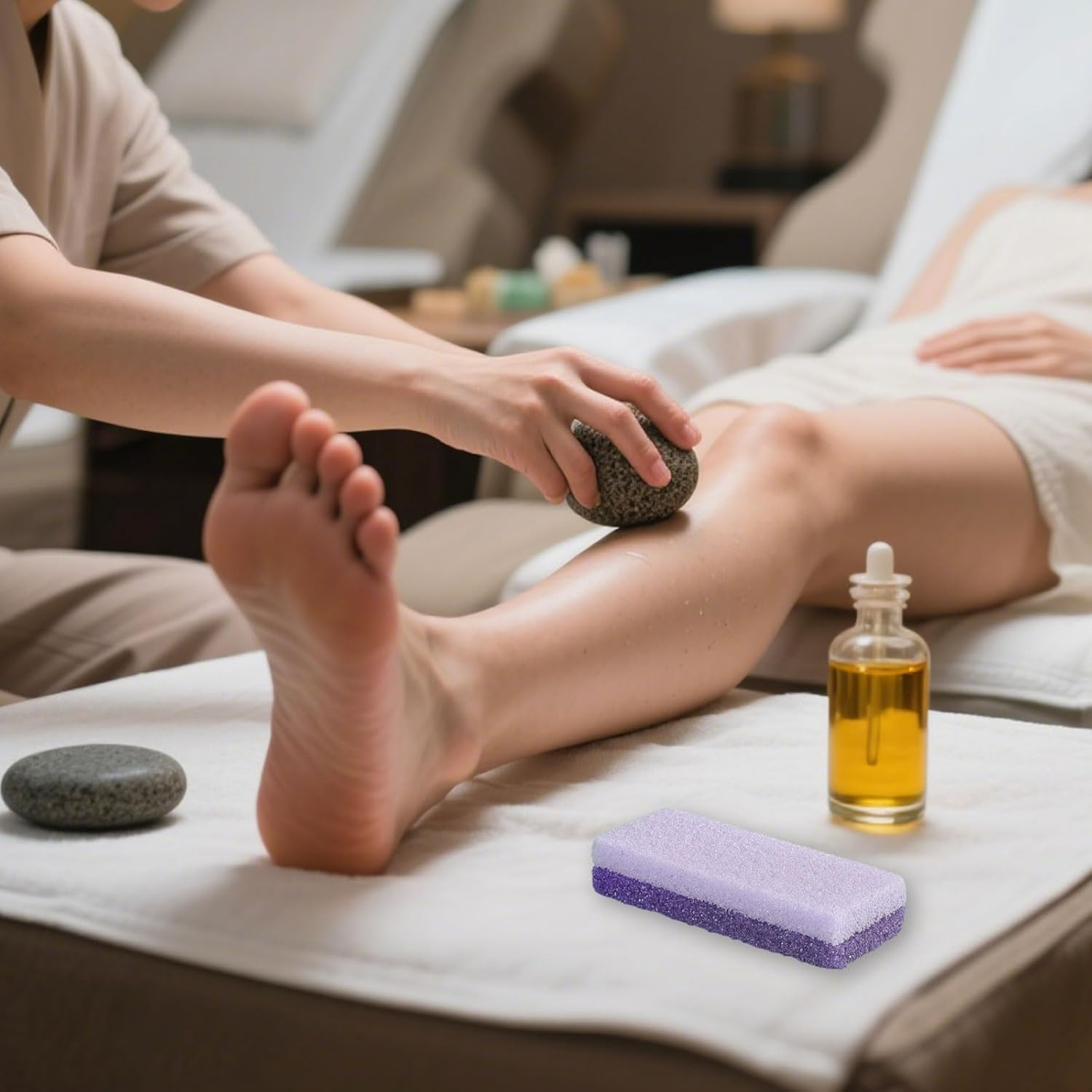 6Pcs Foot Scrubber Sets, Care Pumice Stone for Feet, Professional Pedicure Tools, Callus Remover,Foot Scrub, Foot Exfoliator Exfoliating Tool for Feet with More Dead Skin and Callus (Purple) image number 4