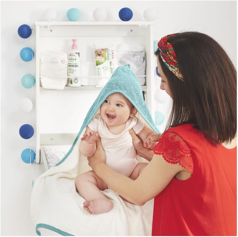 Badabulle Wall Mounted Changing Table, Fold down Baby Changing Unit with Changing Mat and Storage image number 1