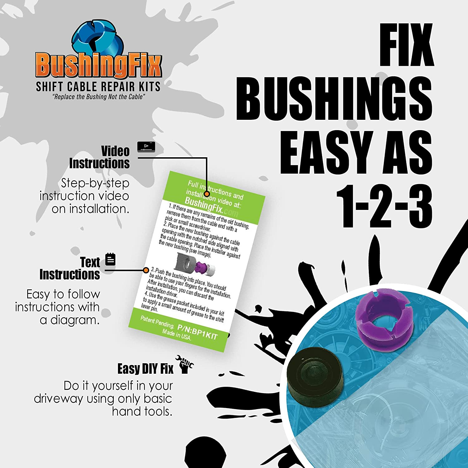 Bushing Fix Bp1Kit - Transmission Shift Cable Bushing Repair Kit image number 3