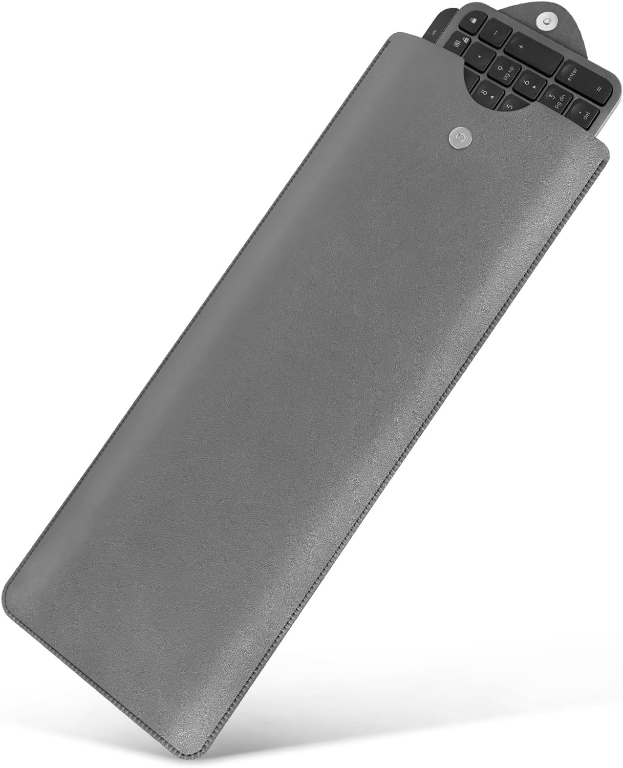 Geekria Full Size Slim Keyboard Sleeve Case, Vegan Leather Travel Bag, Keyboard Protective Cover for Logitech MK955/ K950/ MX Keys S/MX Keys Advanced Wireless Illuminated (Dark Grey)