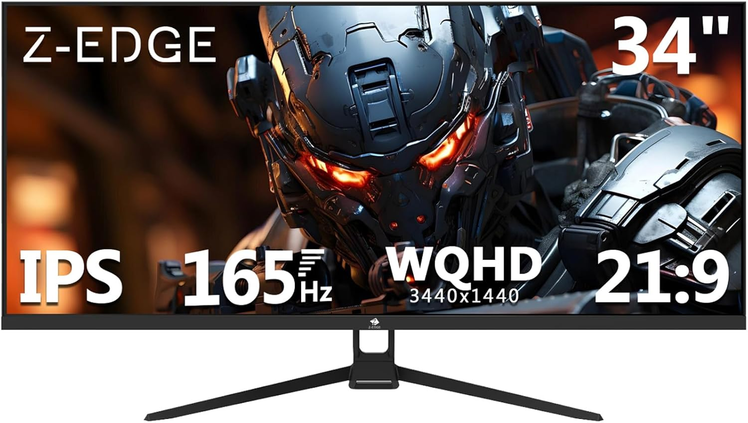 Z-Edge 34 Inch 165Hz Ultrawide Monitor 21:9, IPS Panel, Uwqhd(3440X1440), Gaming Monitor 1Ms MPRT, Freesync, 100% Srgb, PIP & PBP, Displayport (165Hz), HDMI (100Hz), Black (DP Cable Included) image number 1
