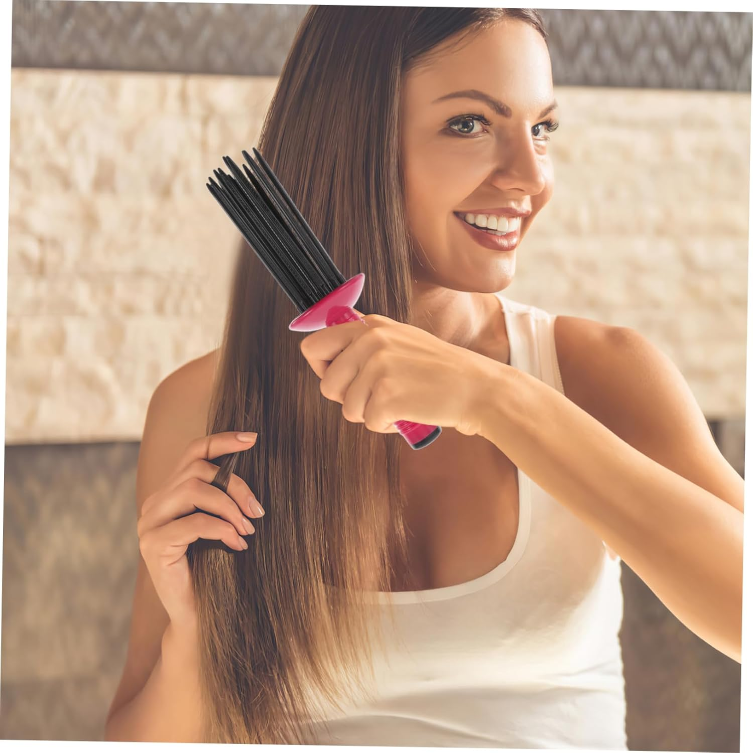 Gogogmee Bristle Hair Curler Comb Fluffy Curling Comb for Slip Styling round Brush for Curly Hair image number 6