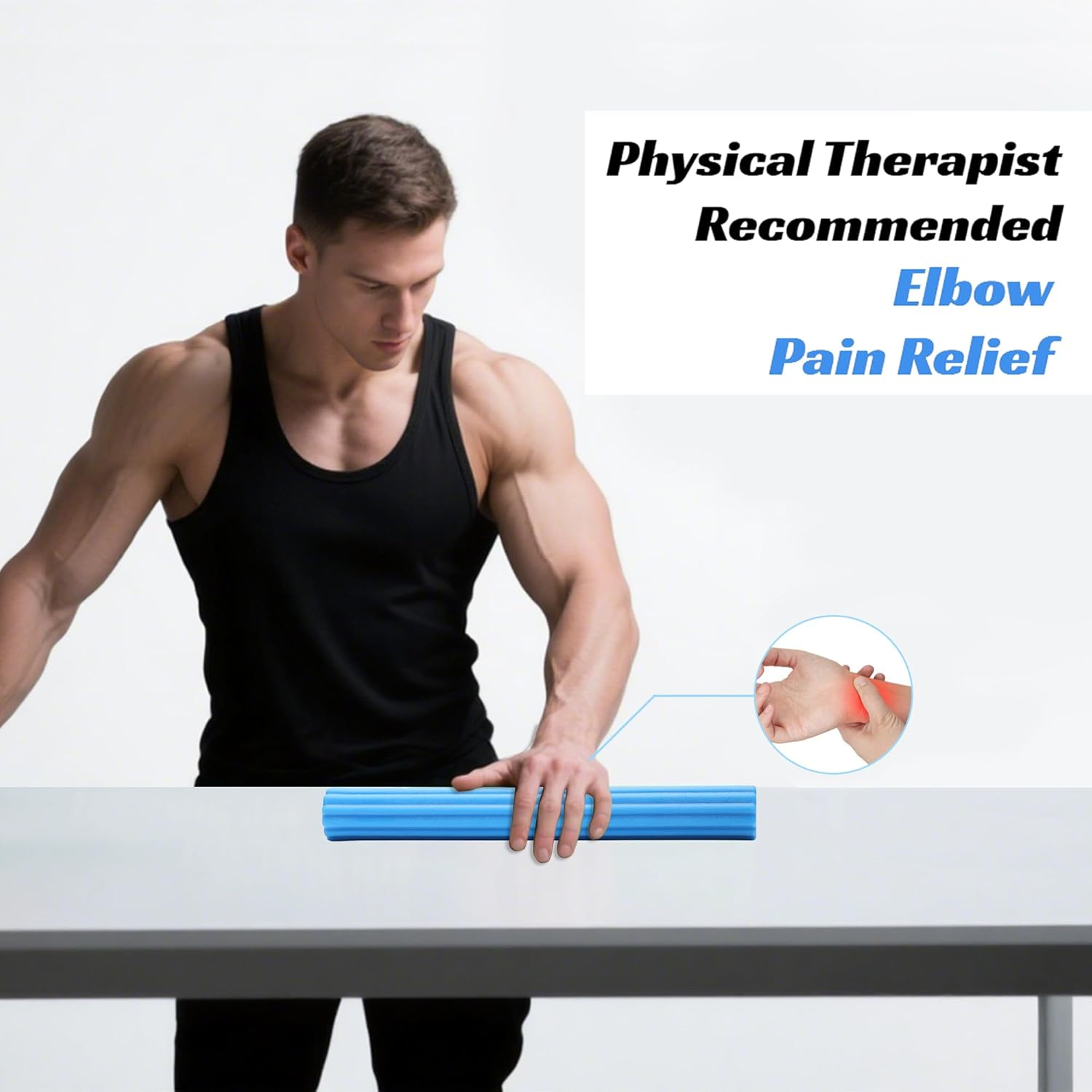 Flex Therapy Bar for Golfers Elbow & Tendinitis Relief &ndash; Resistance Bar for Wrist & Forearm Pain, Improve Grip Strength & Recovery &ndash; Physical Therapy & Rehab Training Tool image number 5
