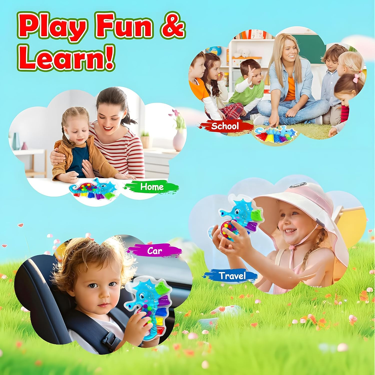 Color Sorting Sensory Toy-Fine Motor Skills Toys for Toddlers-Montessori Toys Preschool Learning Activitie-Calm down Sensory Fidget Toy for Kids 3+,Christmas Stocking Stuffer Toddler Grandkid image number 3