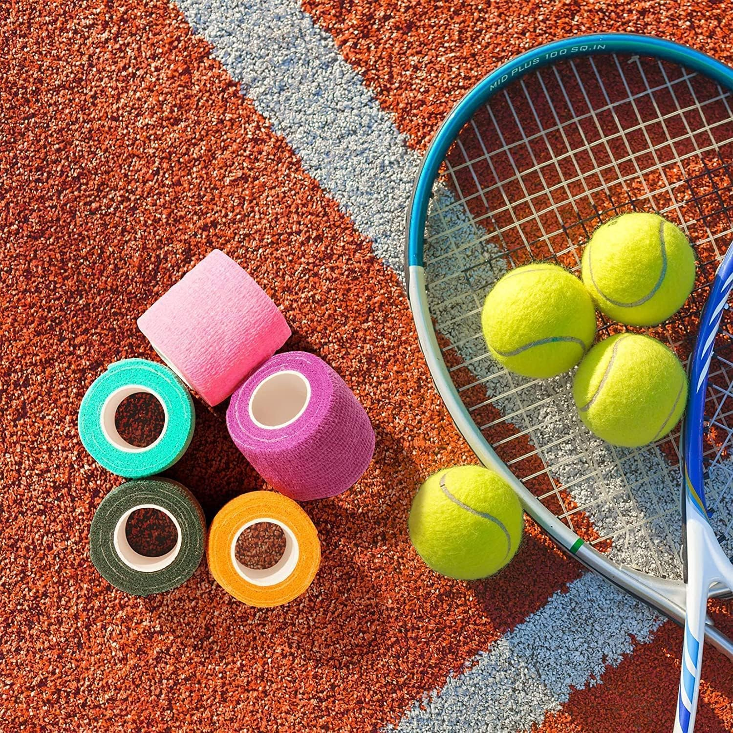 15 Rolls Self Adhesive Bandage Wrap,2 Inch Cohesive Bandage Self Adherent Wrap Breathable Athletic Tape Stretch Adhesive Wraps Sports Tape for Wrist Ankle Swelling Sprains,15 Colors