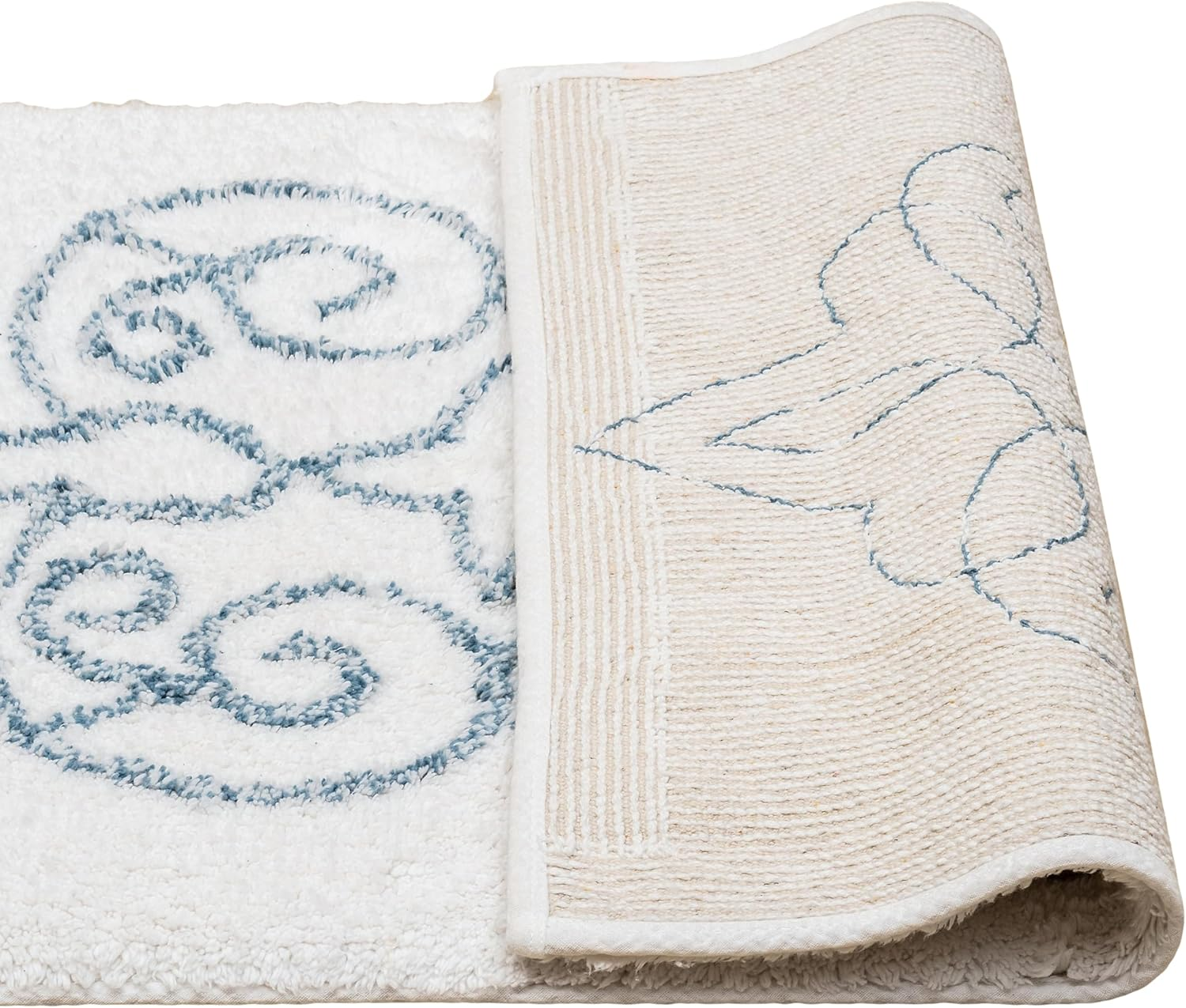 La'Grace Home Cotton Medallion Tufted Non Slip Jacquard Bath Mat image number 2
