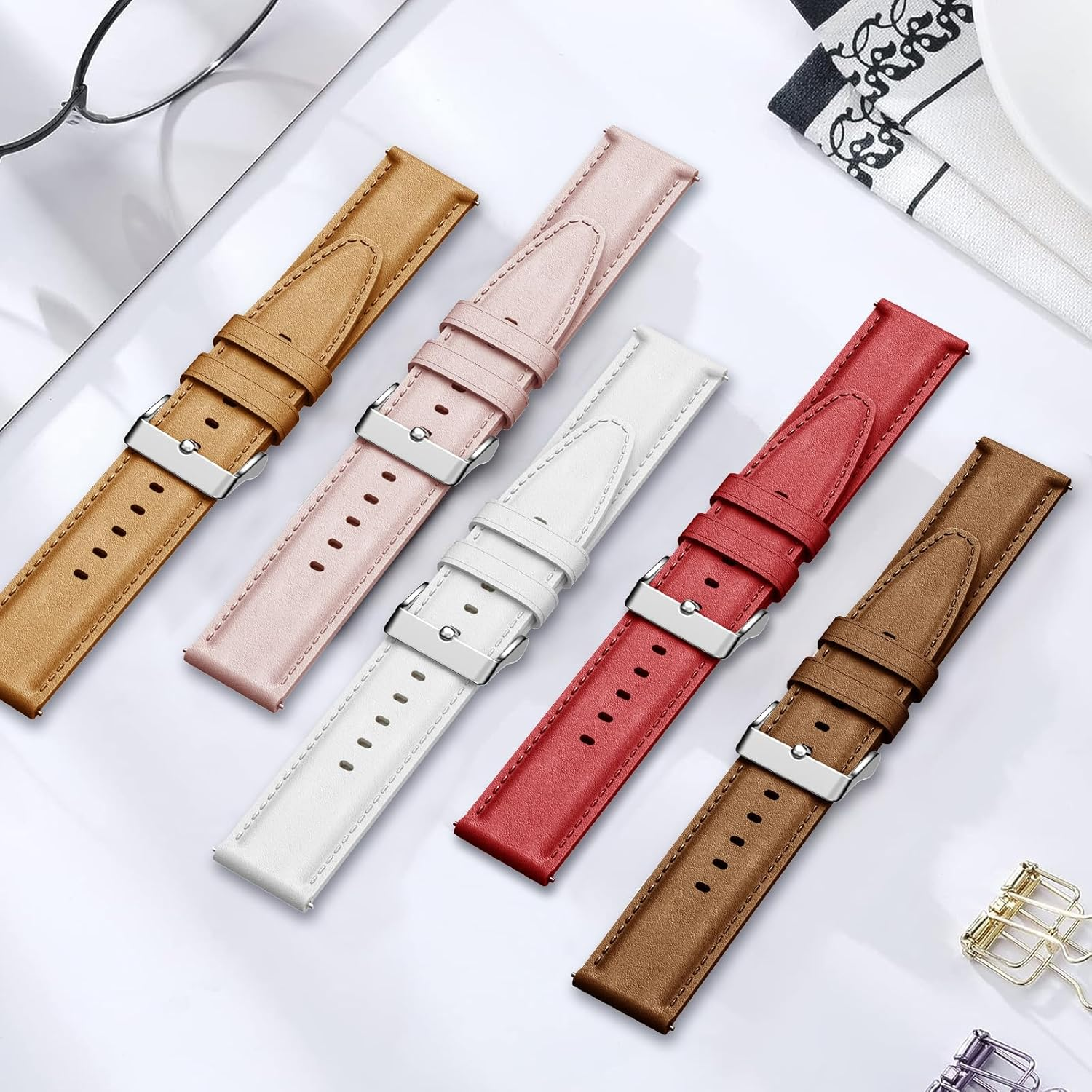 Hatolove Strap Compatible with Huawei Watch Gt3/Huawei Watch GT2/GT 2E Strap 46 Mm/Huawei Watch GT2 Pro/Gt/Classic/Sport Active, 22 Mm Leather Replacement Strap for Huawei Watch 3/3 Pro/4/4Pro 46 Mm image number 5