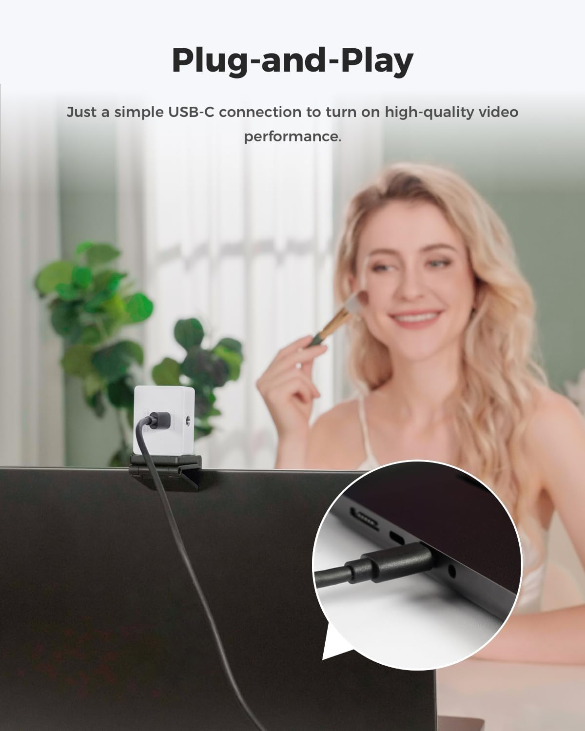 OBSBOT Meet 2 Ai-Powered 4K Webcam, AI Framing & Autofocus, Webcam with Microphone, 60 FPS, HDR Low-Light Correction, Beauty Mode, Webcam for PC, Streaming, Conference, Gaming, Etc. (Cloud White) image number 1