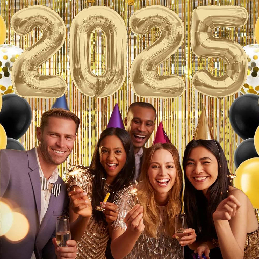 2025 Balloons Mute Gold 2025 Number Balloons New Year Decorations 2025 Numbers 40 Inch Large 2025 Mylar Foil Balloons for 2025 New Years Eve Party Supplies Graduation Christmas Birthday Anniversary image number 6