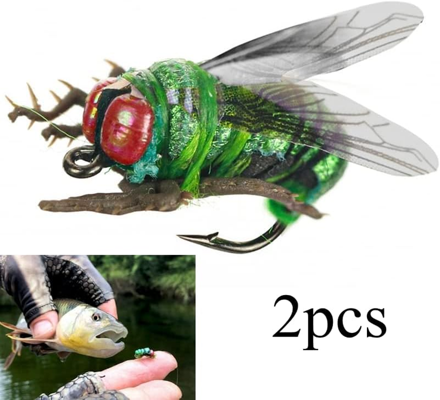 Origlam 2Pcs Realistic Trout Lure Fly Fishing Lures, Fly Fishing Trout Lures image number 3