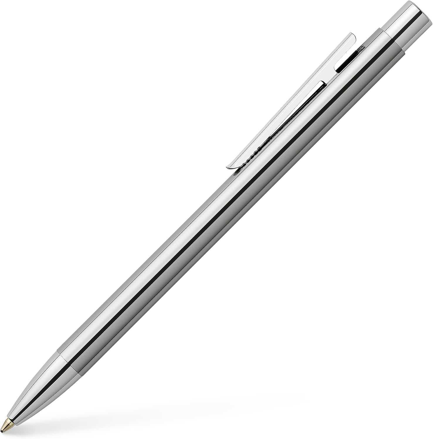 Faber-Castell Neo Slim Stainless Steel Medium Fountain Pen, Matte Silver (19-342100)