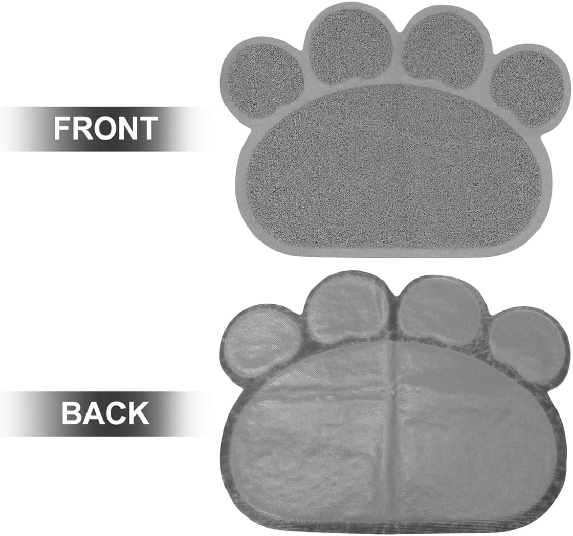AIMALL 2PCS PVC Cat Litter Mats Paw Print Non-Slip Pet Foot Pads 40X30Cm for Cat Litter Box, Dog Bowl Area, Anti-Splash Soft Mat for Indoor Multi-Purpose Use image number 3