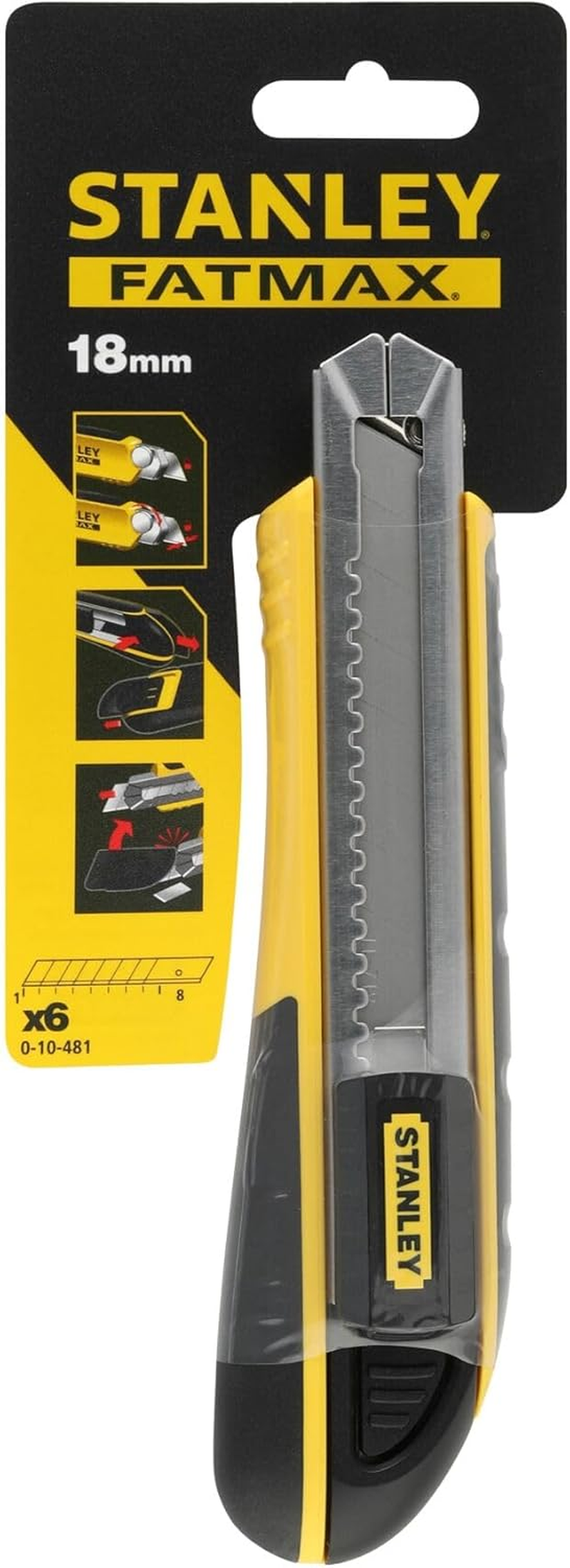 Stanley 0-10-481 Snap off Knife with Magazine, Silver/Yellow image number 6