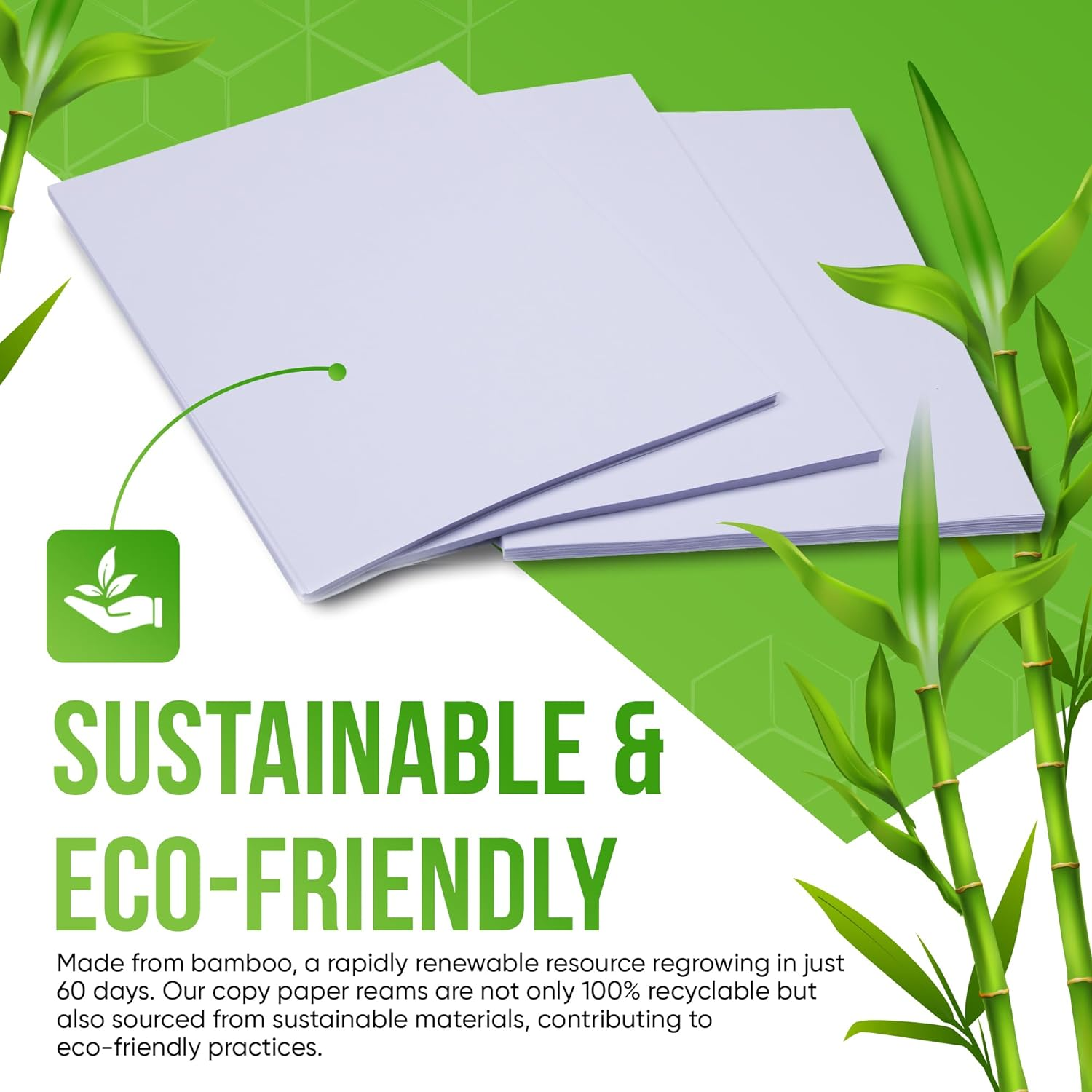 Avarrix Australia Bamboo Copy Paper A4, 500 Sheets, 1 Ream, 80 GSM, Matte White, Ideal for Home Office and Laser/Inkjet Printers, Eco-Friendly, Recyclable and Sustainable image number 4