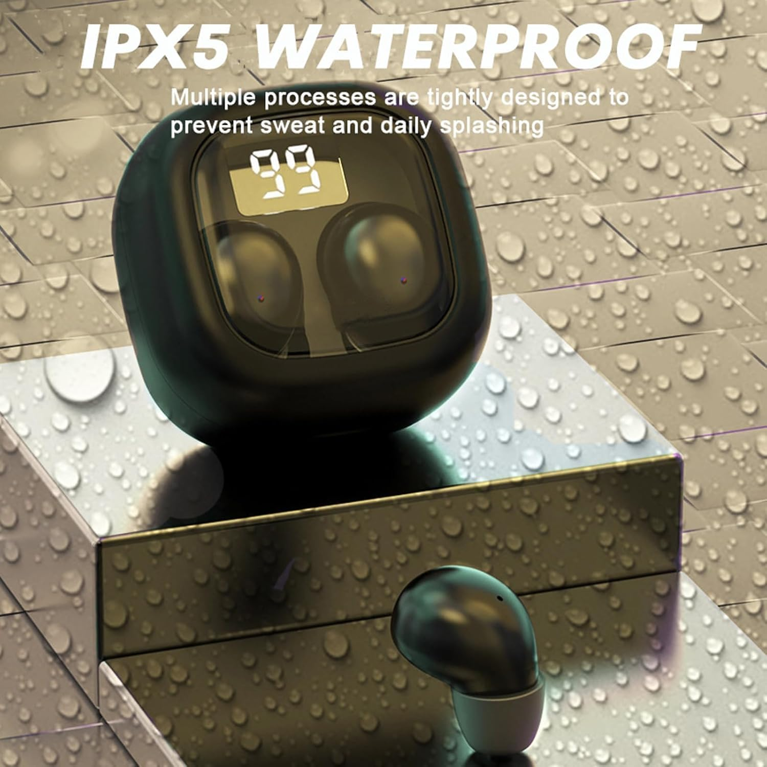 Xmenha Invisible Headphones Wireless Bluetooth In-Ear True Mini Wireless In-Ear Headphones Earbuds Headphones Smallest Sleep Headphones Bluetooth Wireless Earphones for Small Ears Ear Canals image number 2