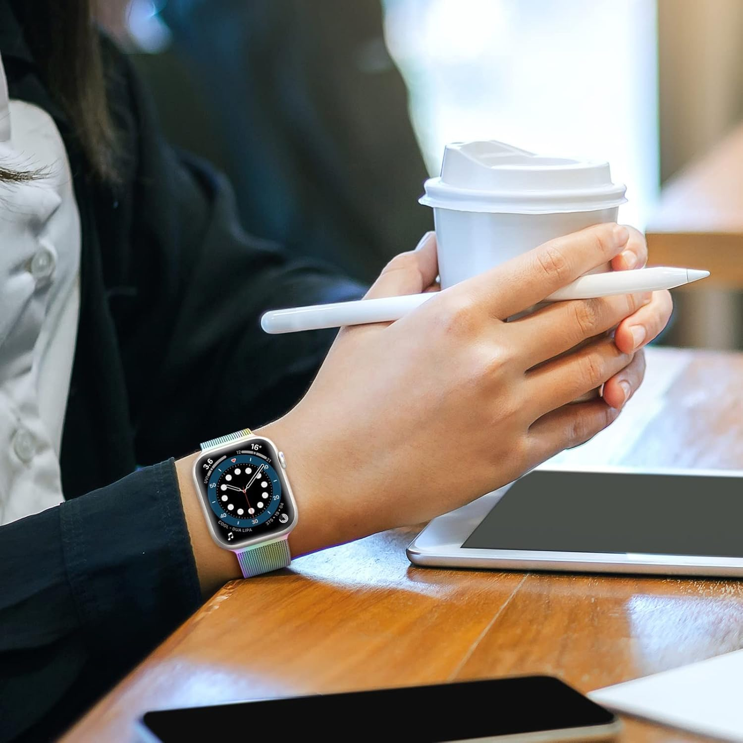 Compatible with Apple Watch Band 38Mm 40Mm 41Mm 42Mm 44Mm 45Mm 49Mm 46Mm for Women and Men Magnetic Metal Stainless Steel Strap for Iwatch Ultra 3/2/1 Series 11 10 9 8 7 6 5 4 3 2 1 SE Multi Color image number 1