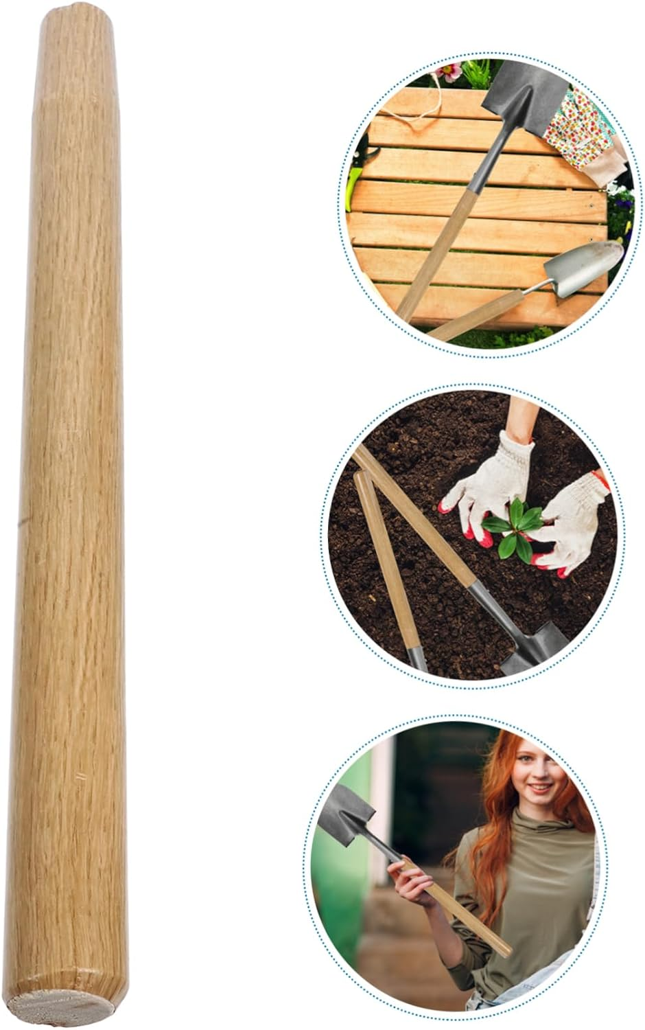 Iplusmile Wooden Shovel Replacement Handle Thick Solid Wood Agricultural Farm Tool Handle for Gardening Spade image number 2