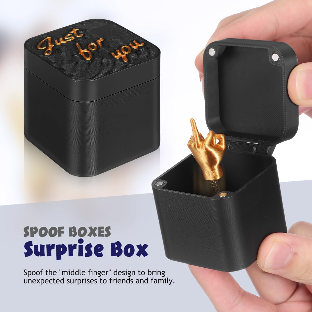Kisangel Middle Finger Box, Funny Hilarious Surprise Prank, Annoying Finger Present Box for Adults Unique Party Birthdays Festivals